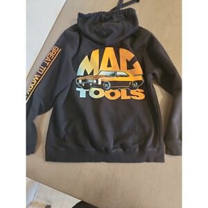 Mac Tools Hoodie Men's Medium Black Graphic Retro Muscle Car Hot Rod Sweatshirt